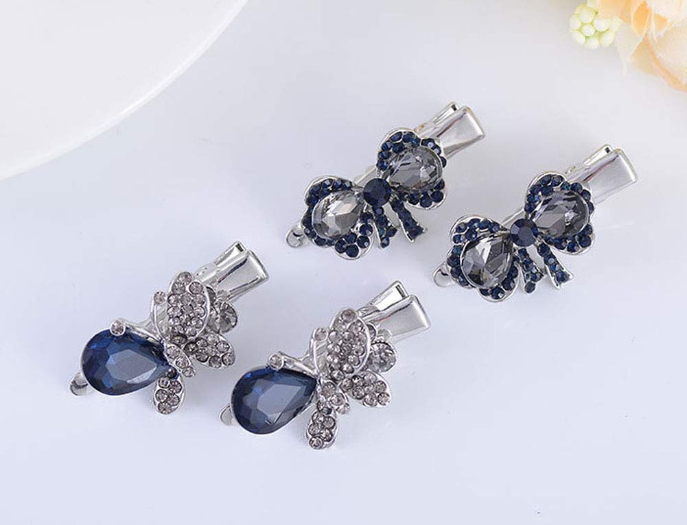 2PCS Women's Alligator Hair Clips with Rhinestones - Fashion Metal Mini Duckbill Hairpins for Women & Girls - Perfect for Parties, Weddings & Daily Hair Styling