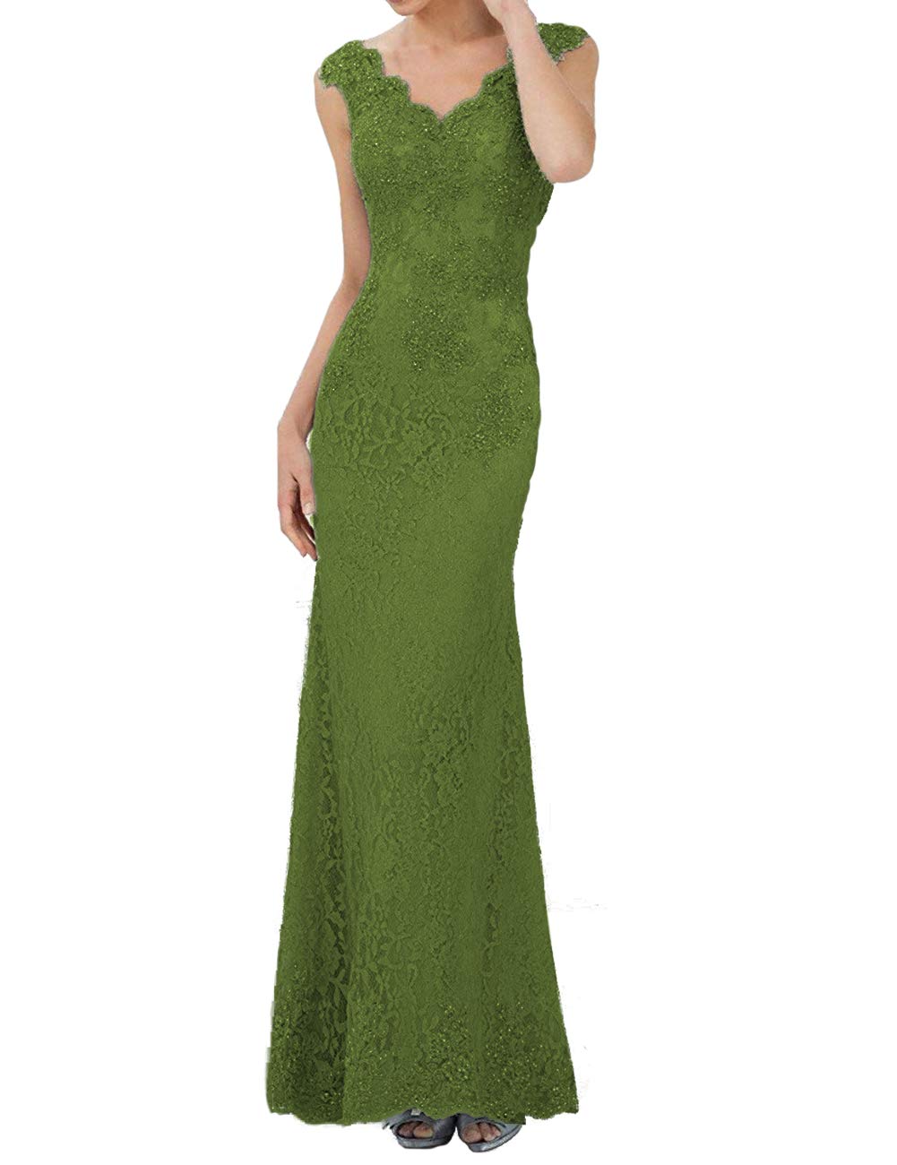Elegant Mother of The Bride Dresses - Long Lace Formal Evening Gown with Beaded Mermaid Design for Weddings, Parties & Special Occasions