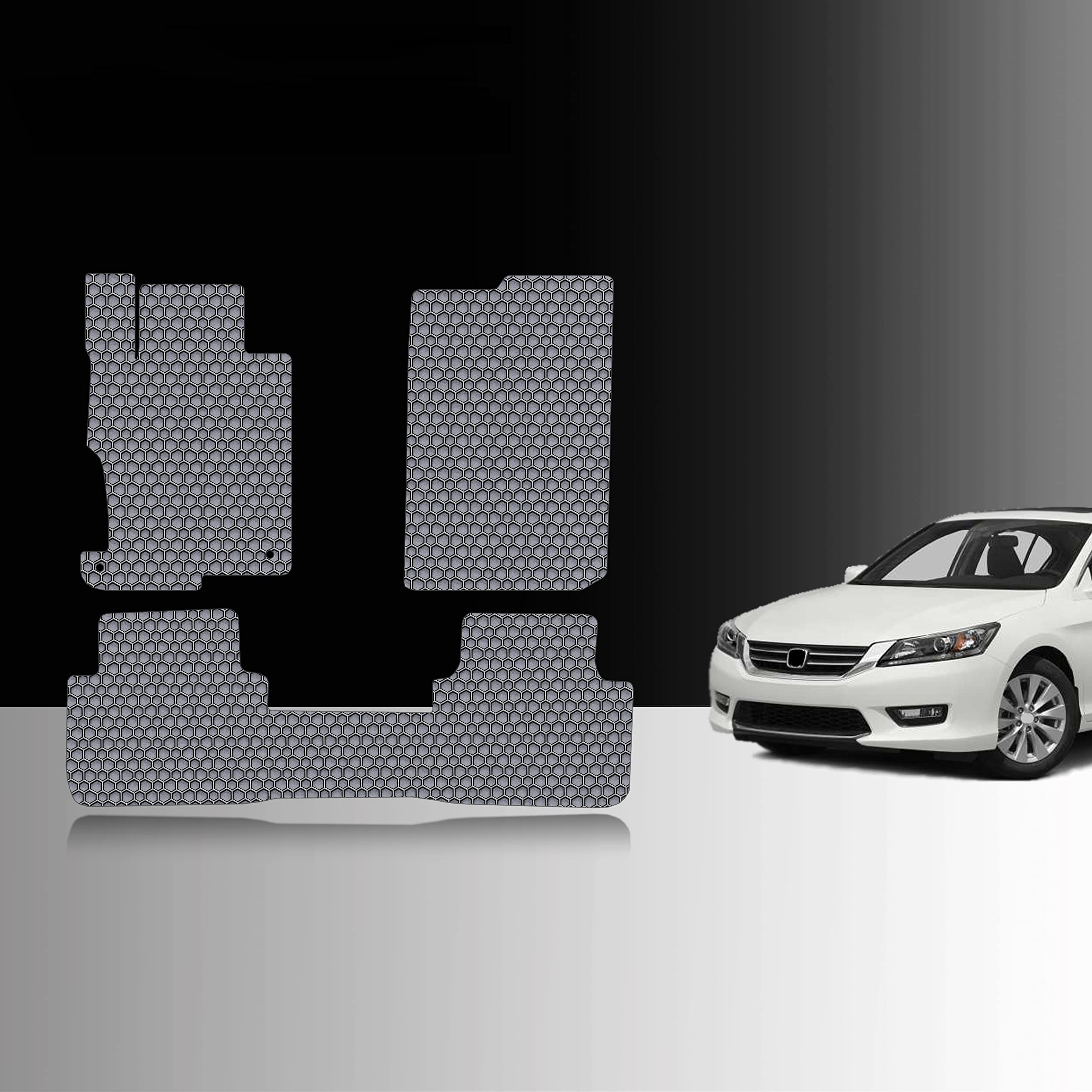ToughPro All-Weather Heavy Duty Floor Mats Set (Front & 2nd Row) for 2013-2017 Honda Accord - Gray Rubber Car Accessories (Made in USA) | Perfect for Daily Commute, Road Trips & Winter Protection