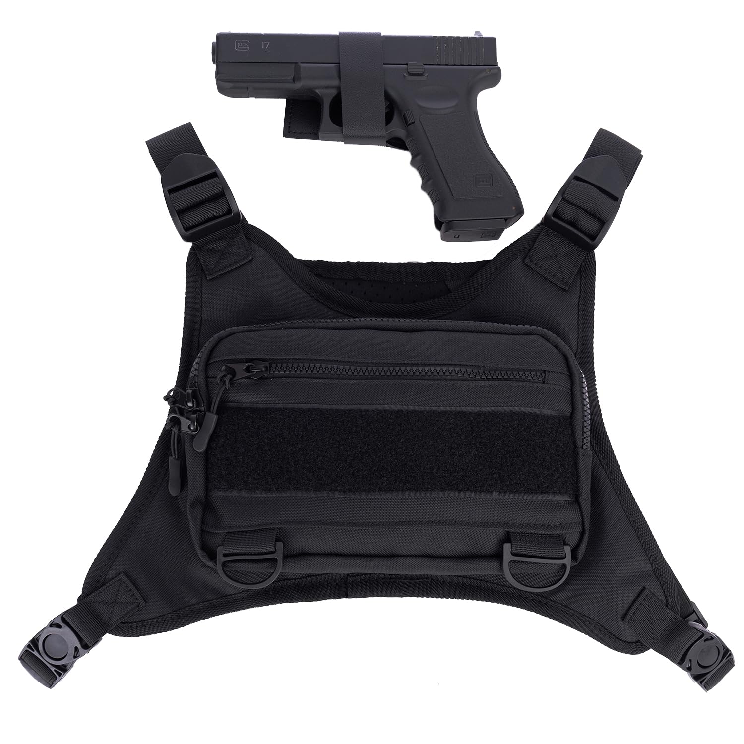 Lightweight Adjustable Tactical Chest Pack for Men - EDC Vest Holster Fits Most Pistols, Perfect for Outdoor Sports, Running, Hiking & Cycling - Durable Workout & Adventure Gear