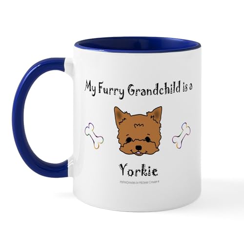 White/Navy Inside - Yorkie Gifts Mug