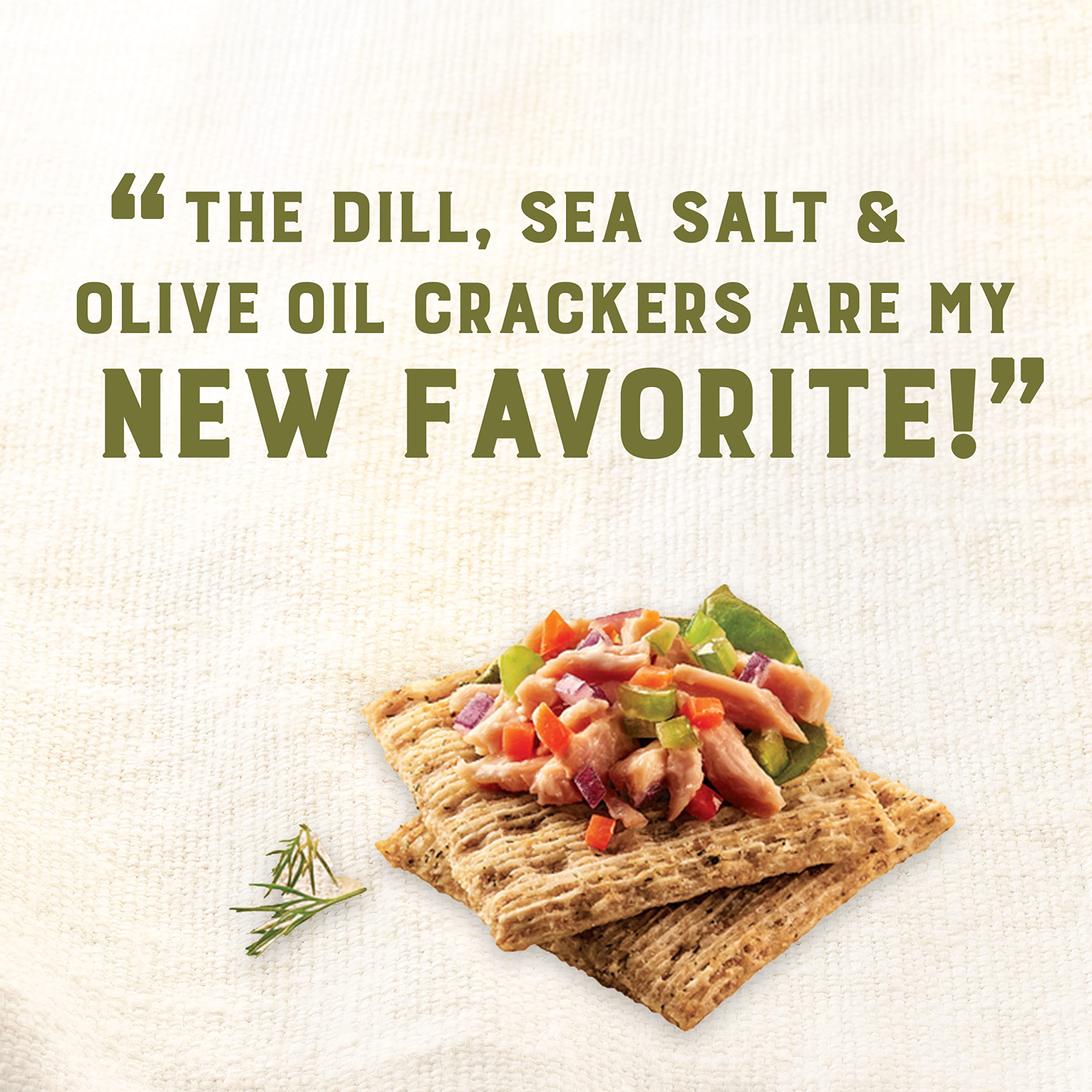 Triscuit Whole Grain Wheat Crackers - Dill, Sea Salt & Olive Oil Flavor | Healthy Lunch Snacks & Bulk Snack Crackers | 6 Pack (8.5 oz Boxes) | Perfect for Office, School & Picnic Snacking