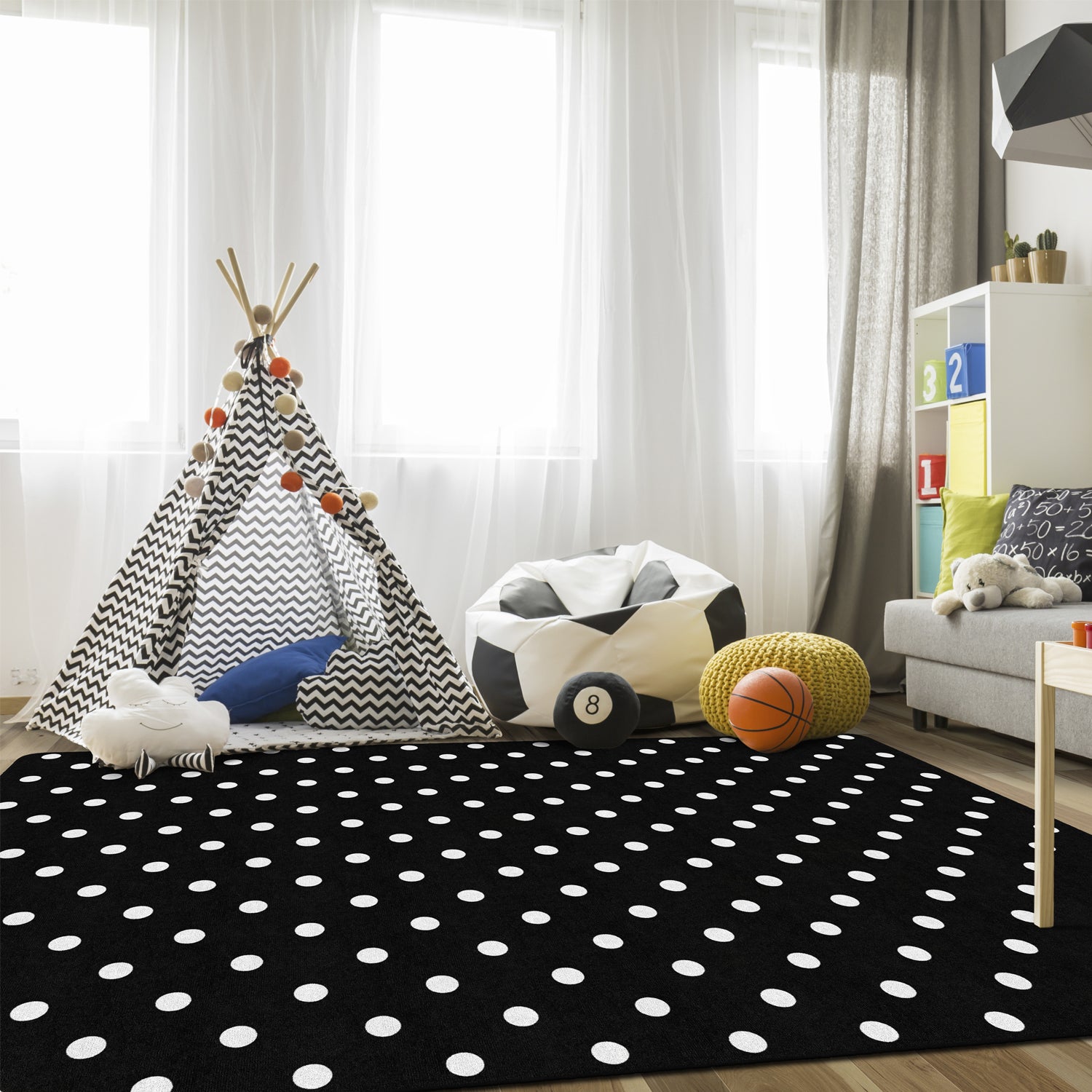 Stylish Black & White Polka Dot Print - Trendy Small Dots Design for Women's Fashion, Home Decor & Party Themes