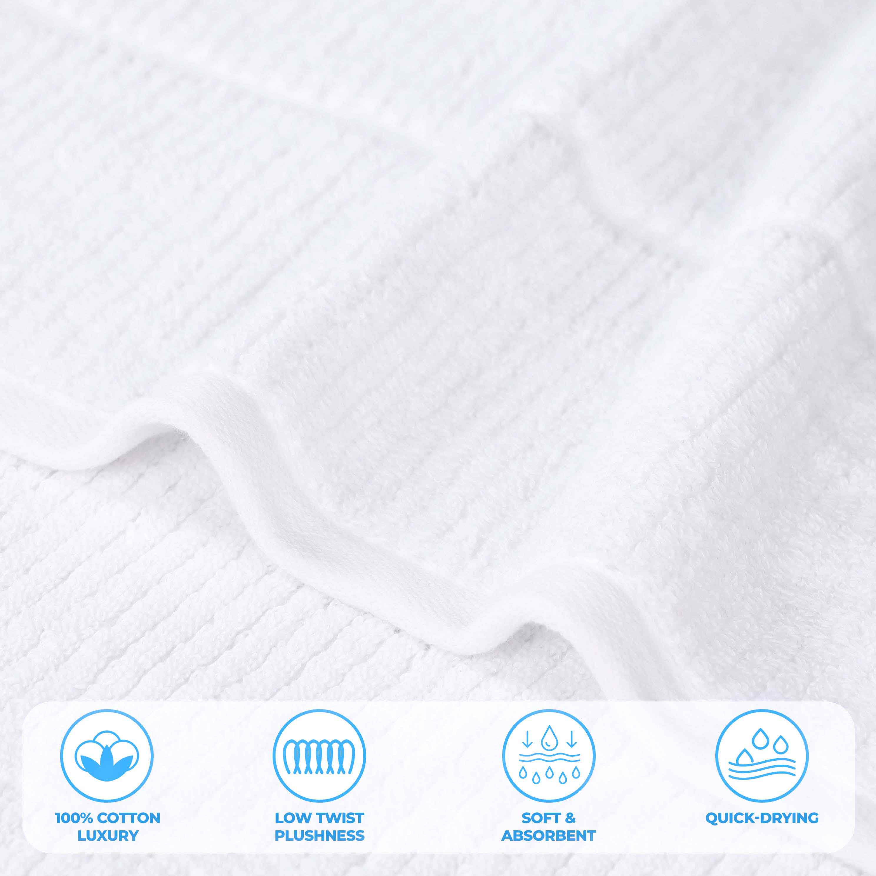 Milo Smart Twist Cotton Solid Ribbed Design Bath Sheets, Set of 2 - Ultra Soft & Absorbent Luxury Towels for Spa, Bathroom & Beach Use