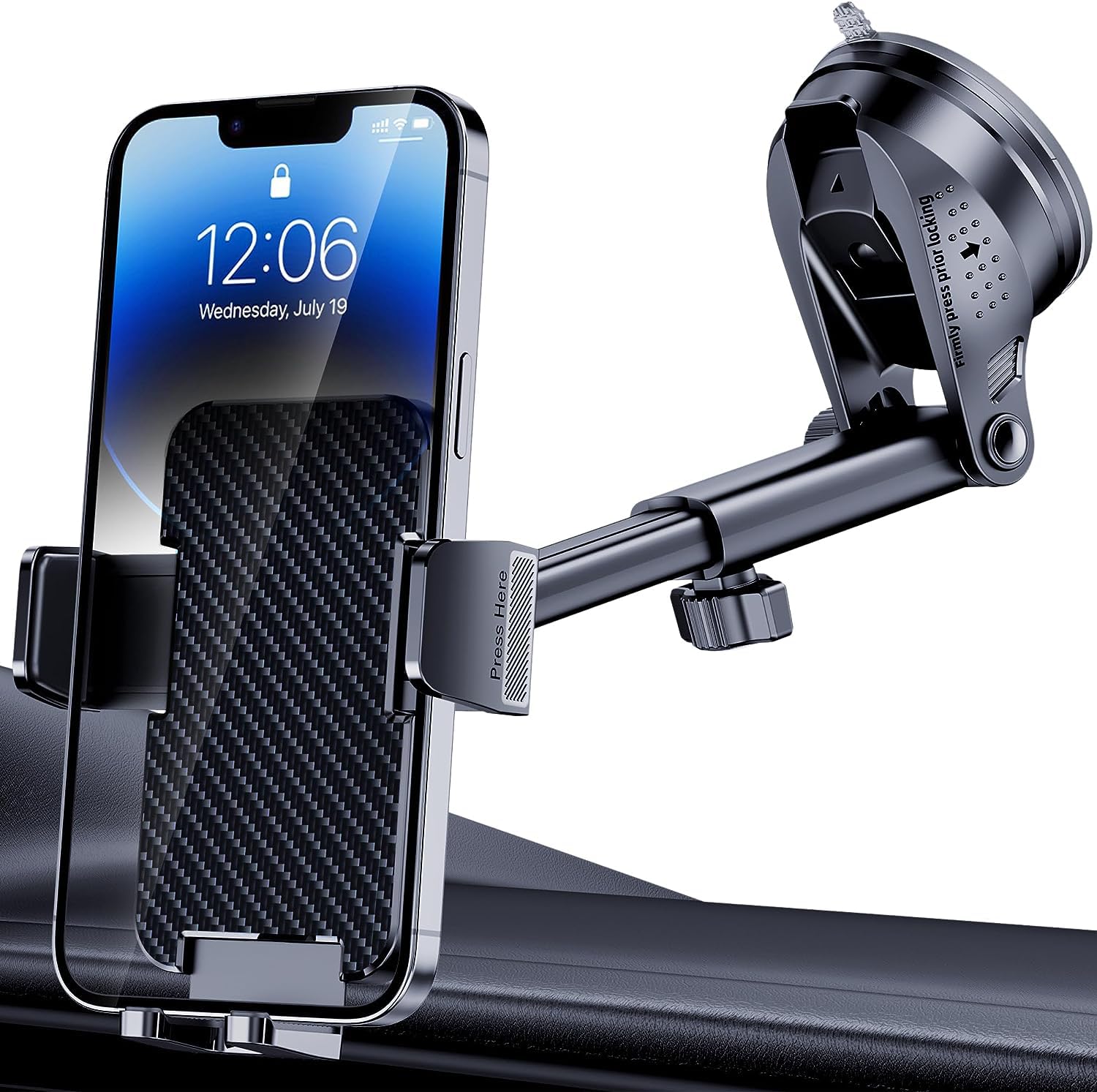 Universal Car Phone Holder Mount - Dashboard & Windshield Phone Stand for iPhone & Android - Hands-Free Driving Accessories - Perfect for Commuting, Road Trips & GPS Navigation