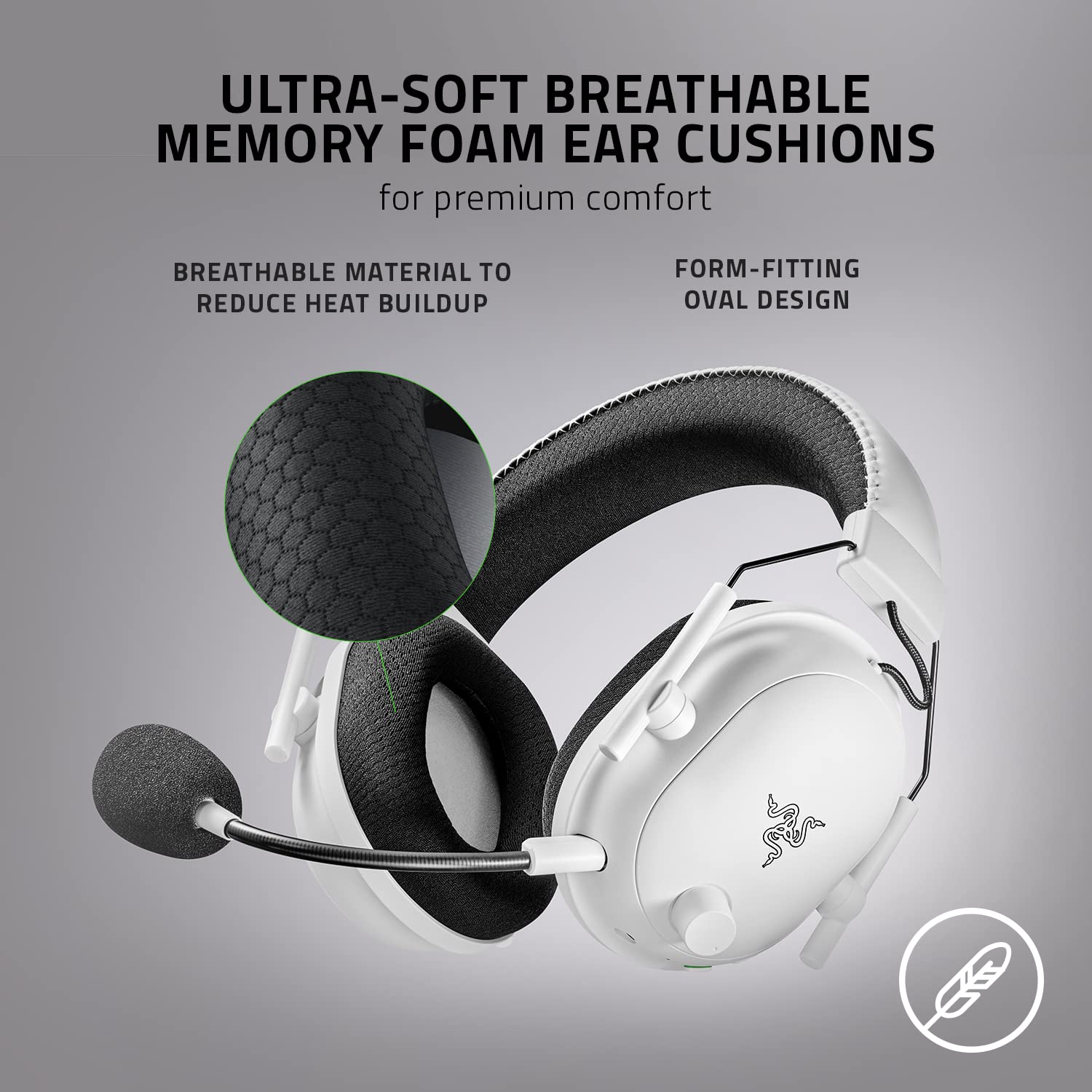 Razer BlackShark V2 Pro Wireless Gaming Headset with THX 7.1 Spatial Surround Sound - 50mm Drivers - Detachable Mic - Compatible with PC, PS5, PS4, Nintendo Switch - White - Perfect for Competitive Gaming & Immersive Audio Experience