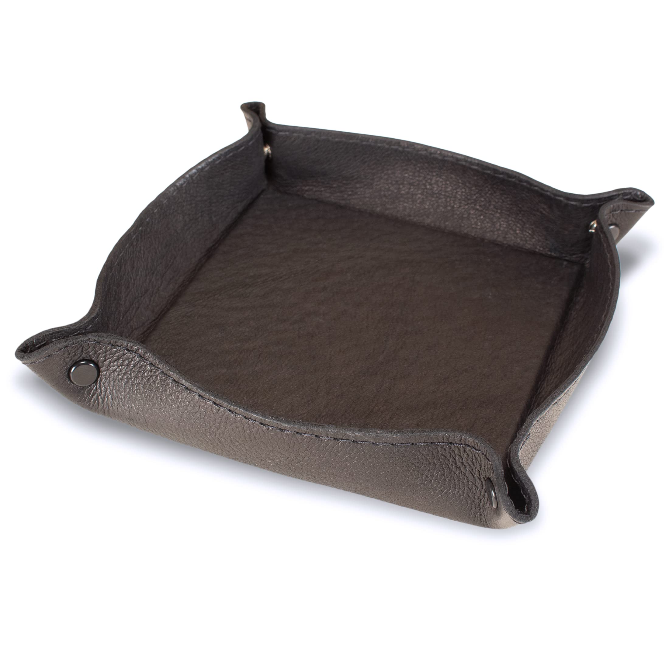 Handmade Genuine Leather Collapsible Dice Tray for Dungeons & Dragons, RPG Games - Portable Tabletop Gaming Accessory for D&D, MTG, Board Games (Black) - Perfect for Game Nights, Travel & Organized Play