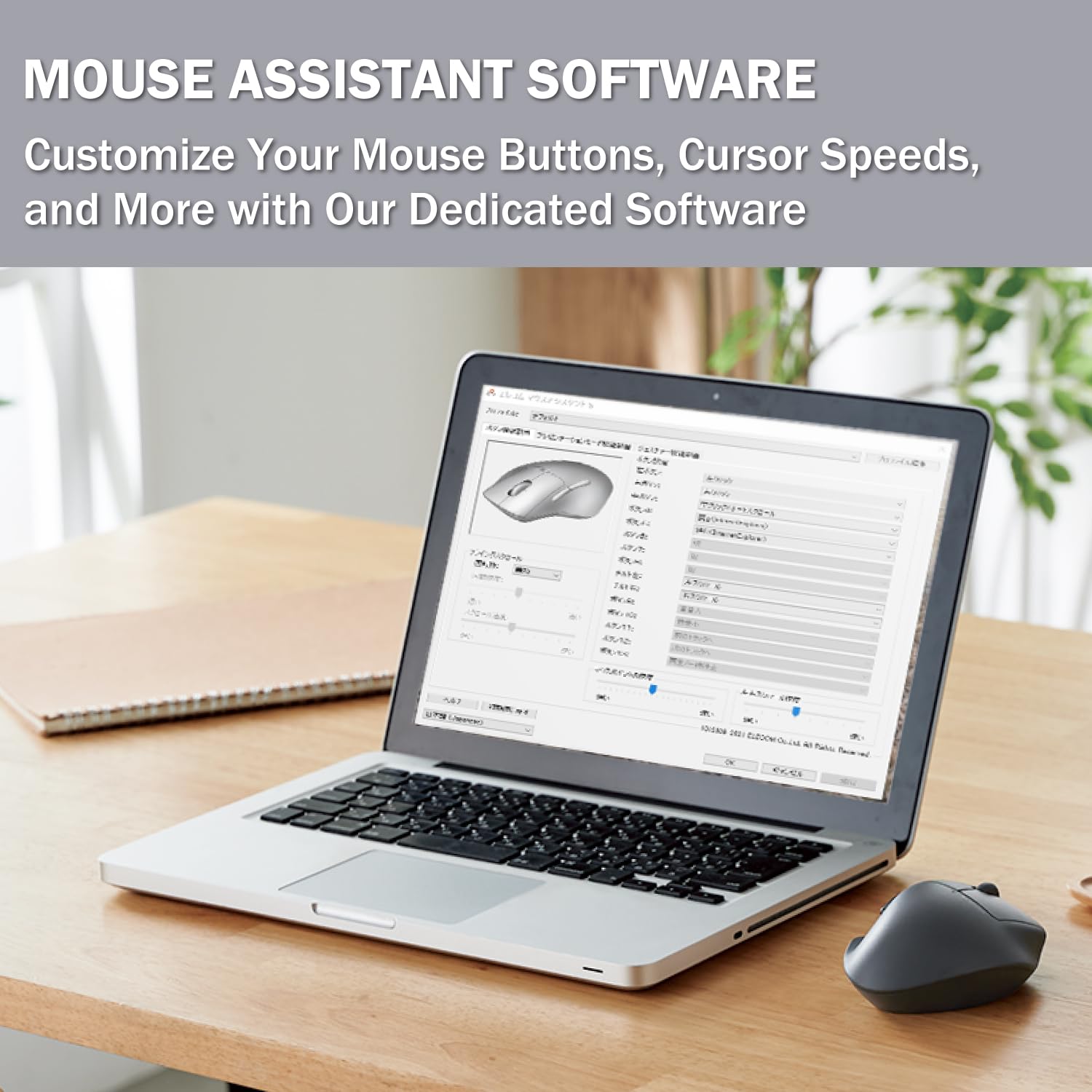 ELECOM Wireless Ergonomic Mouse - 2.4GHz USB Receiver, Silent Click, 2000DPI, 5 Buttons, Optical Sensor for PC, Mac, Laptop (Black) | Comfortable Office Work, Gaming & Home Computing