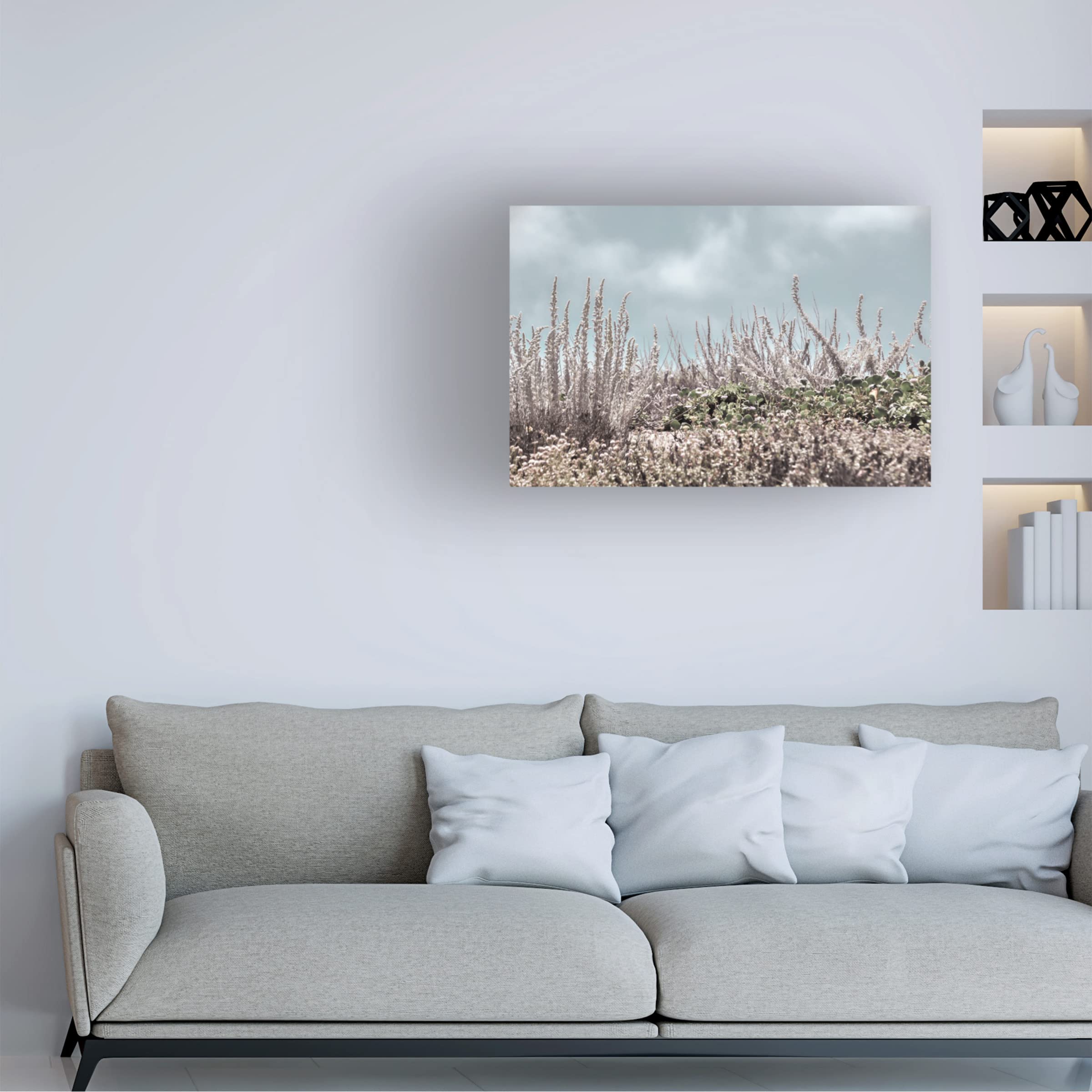 Blue Palomino 'Beach Sage In Silver' Canvas Wall Art Print - Coastal Home Decor for Living Room, Bedroom & Office