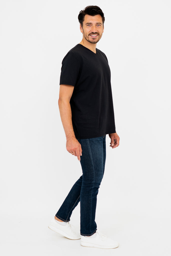 Adam Men's Short Sleeve Button Down Shirt - Breathable Bamboo Fabric, Comfortable Casual Wear for Office & Outdoor Activities - Black