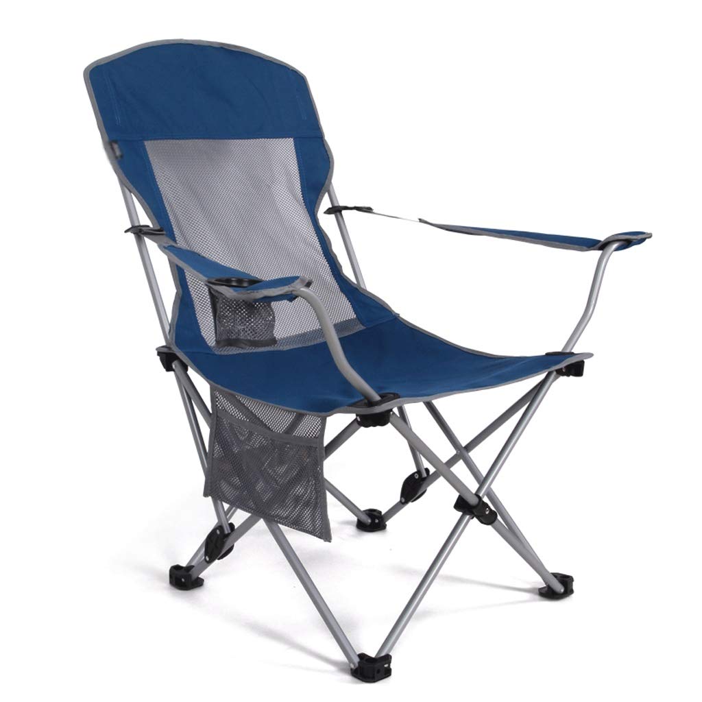 Blue Adjustable Folding Camping Chair - Portable Outdoor Recliner for Beach, Fishing & Picnics | 2-Speed Height Adjustment | Lightweight & Durable for Travel, Backyard & Tailgating