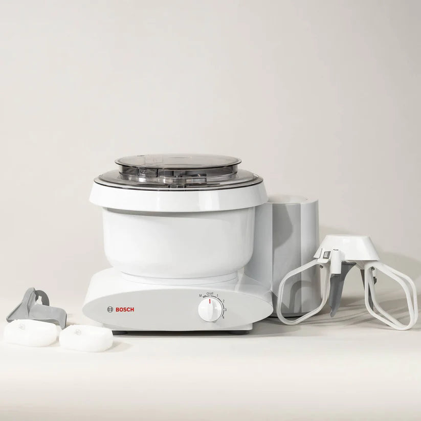 Bosch Universal Plus Pro MUM6N10UC Stand Mixer - 1000W Powerful Kitchen Mixer with 6.5Qt Bowl, White & Black - Perfect for Baking, Dough Kneading & Whipping Cream