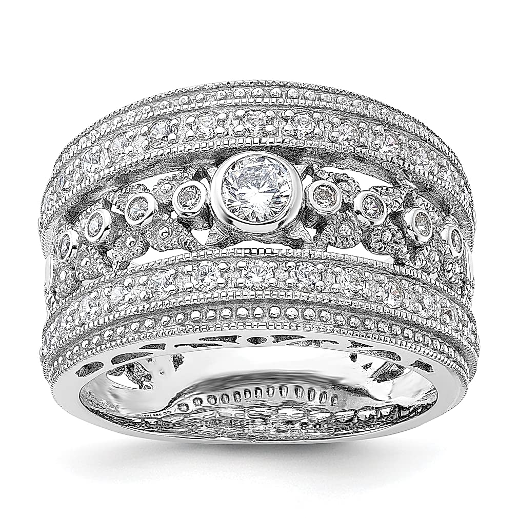 925 Sterling Silver Cubic Zirconia CZ Band Ring for Women - Dainty & Elegant Fine Jewelry Gift for Her - Perfect for Anniversary, Birthday, Valentine's Day & Everyday Wear