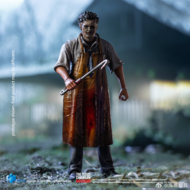 1/18 Scale HIYA 4-Inch Leatherface Action Figure - Texas Chainsaw Massacre Killer Mask Collectible for Horror Fans & Movie Enthusiasts | Perfect for Display, Cosplay & Halloween Decor