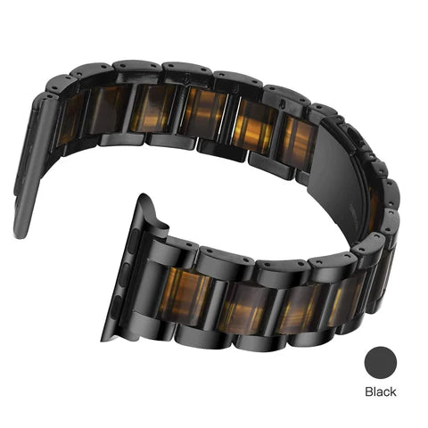 Premium Metal Resin Watch Strap - Durable Stainless Steel & Resin Band for Men & Women - Perfect for Dress Watches, Business Attire & Everyday Wear