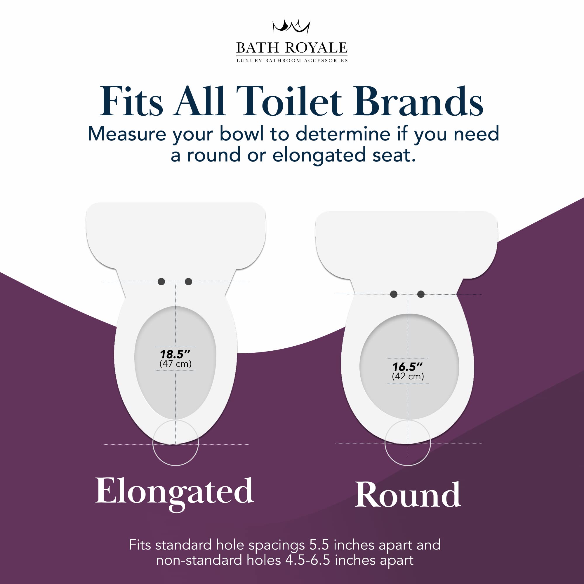 Slow Close Elongated Toilet Seat BR501-00 - White Durable Stain-Resistant Easy Clean Heavy Duty - Fits All Standard Toilet Brands - Perfect for Home, Office & Commercial Use - Executive Series