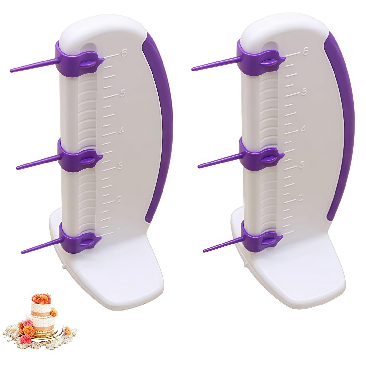 2-Piece Cake Measuring Marker & Balance Ruler Set - Professional Cake Decorating Tools for Precise Pattern Marking and Edge Decoration | Perfect for Birthday Cakes, Wedding Cakes, and Baking Projects
