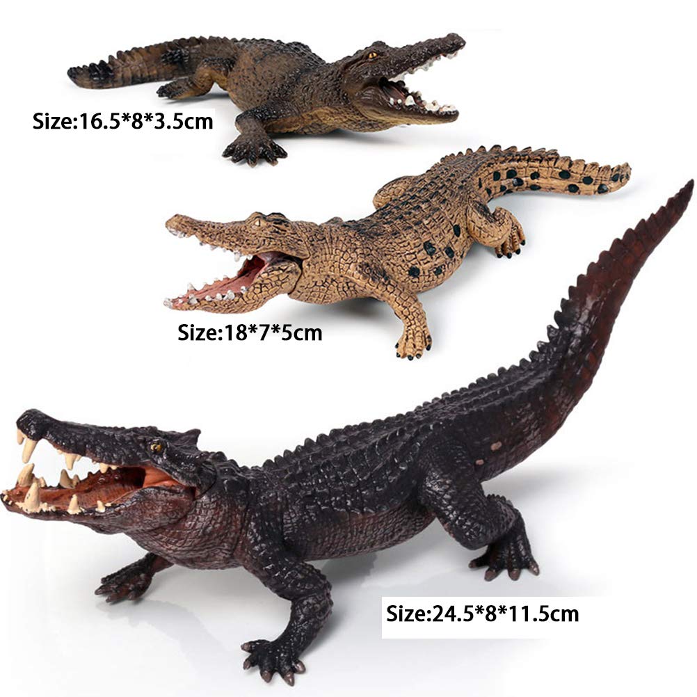 Realistic Crocodile Animal Figure - Plastic Wild Animal Toy for Kids Learning, Birthday Party Favors & Cupcake Toppers - Educational Forest & Farm Play Set for Boys & Girls (Great for Pretend Play, Classroom Teaching & Safari Themed Parties)