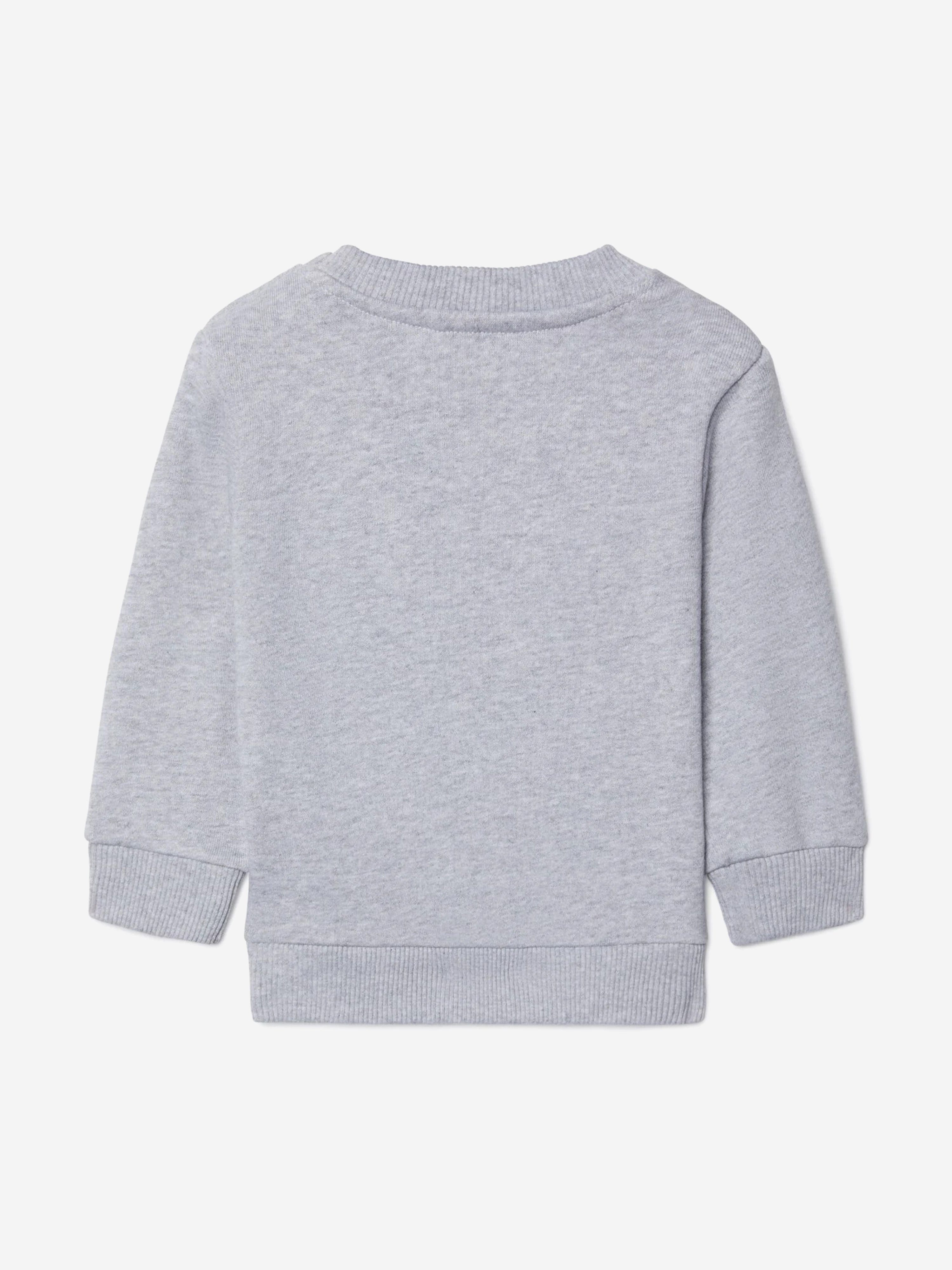 Stylish Grey Baby Boys Off Stamp Sweatshirt - Soft Cotton Pullover for Toddlers | Perfect for Playdates, Family Outings & Casual Wear