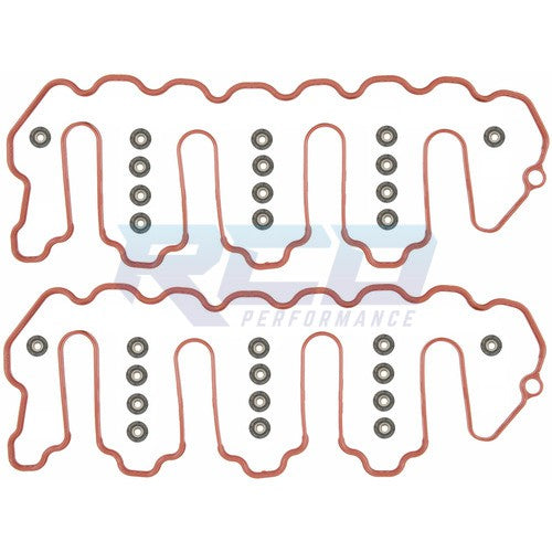 Fel Pro 6.6L Duramax Upper Valve Cover Set with Grommets - Compatible with 2004.5-2010 LLY LBZ LMM Diesel Engines - Perfect for Engine Maintenance & Performance Upgrades
