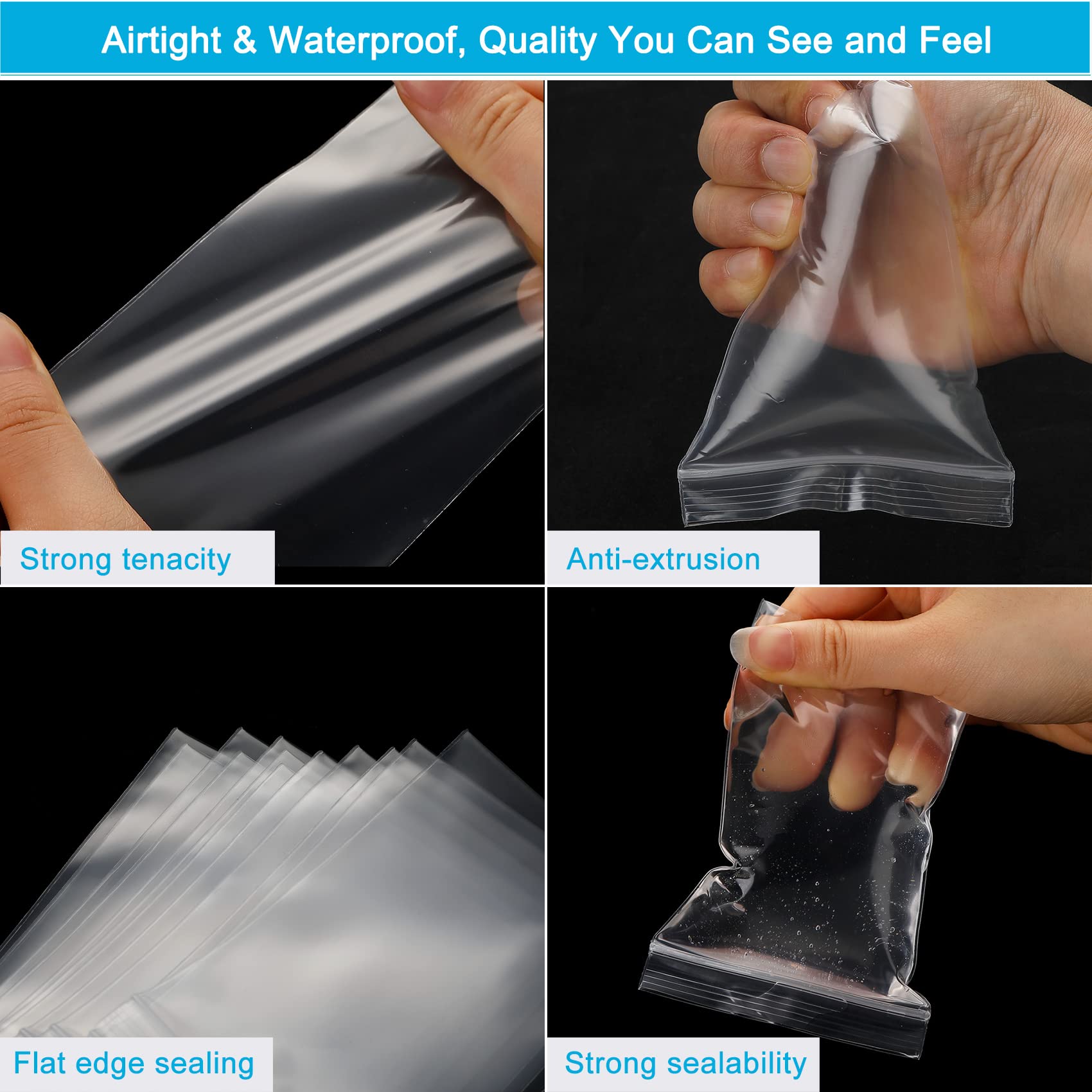 200 Pack 2x3 Inch Small Clear Reclosable Zipper Bags - Plastic Storage Bags with Zipper Lock for Jewelry, Beads, Screws & Small Items - Perfect for Crafting, Organizing & Travel Accessories