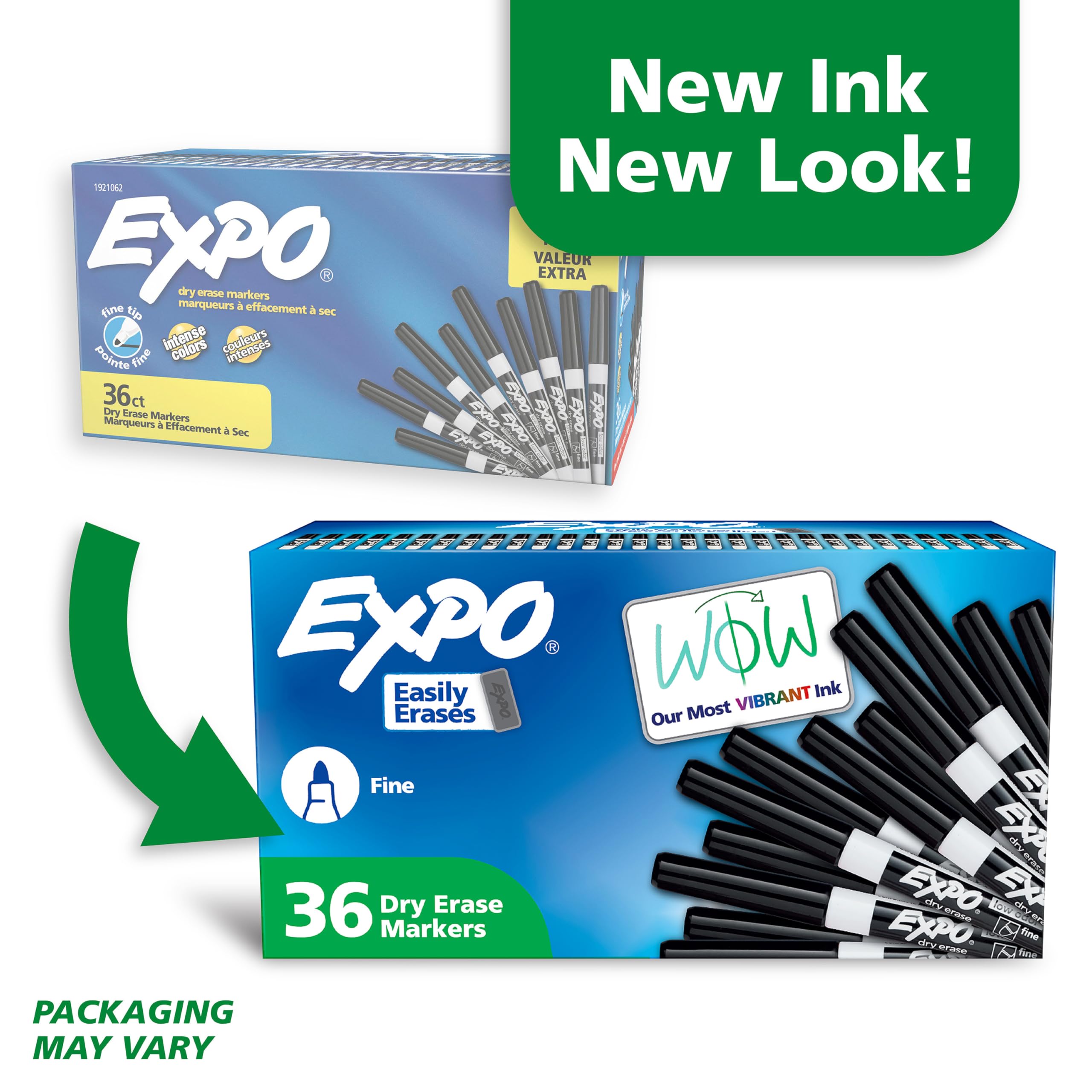 EXPO Fine Tip Dry Erase Markers - 36 Pack Black Low Odor Whiteboard Markers for Teachers, Students & Professionals - Perfect for Classroom, Office, Home & Boardroom Presentations