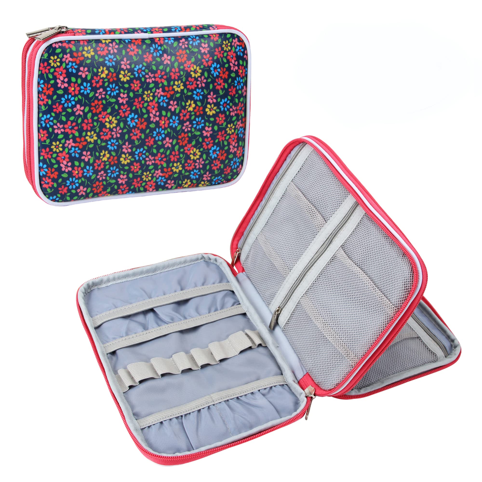 Teamoy Crochet Hook Case - Knitting Needle Storage Bag for Swing, Lighted Crochet Hooks & Accessories (Fits Up to 8