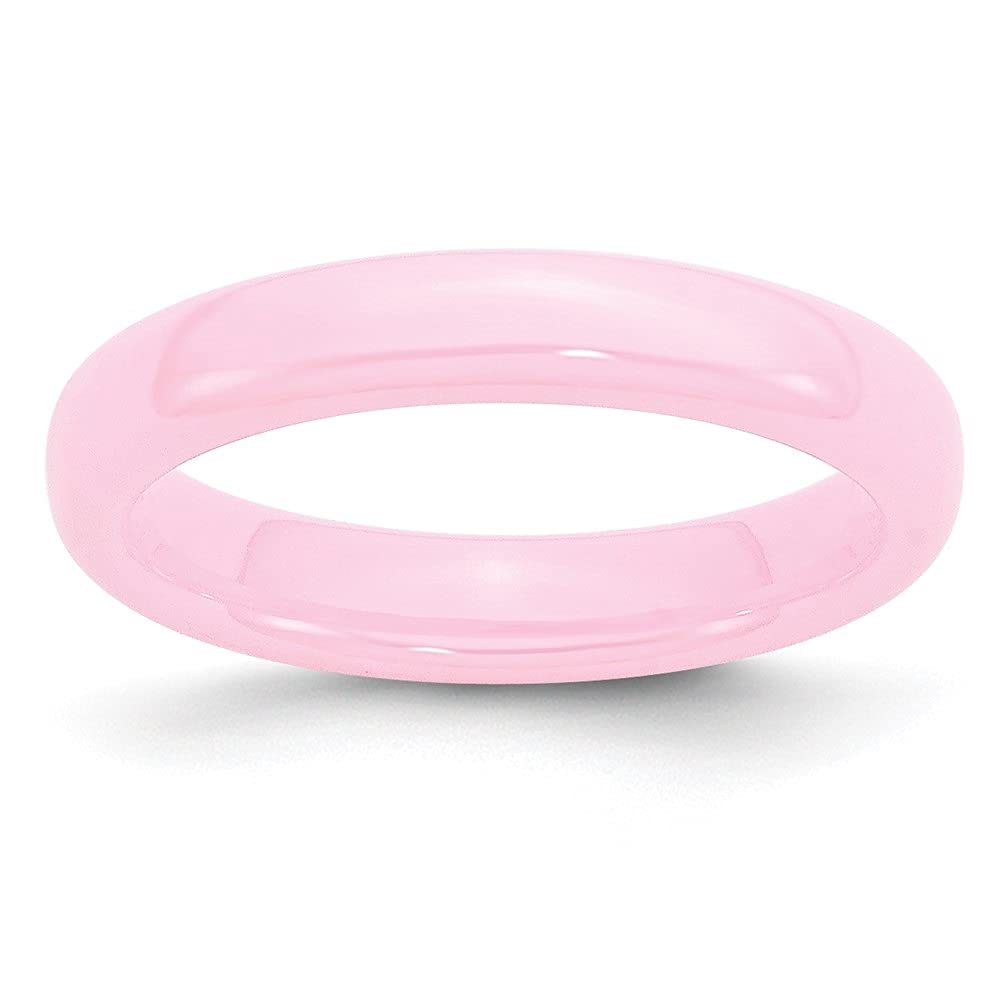 Diamond2Deal 4mm Polished Ceramic Pink Band Ring for Women - Elegant Everyday Jewelry for Casual Wear, Gifts & Special Occasions