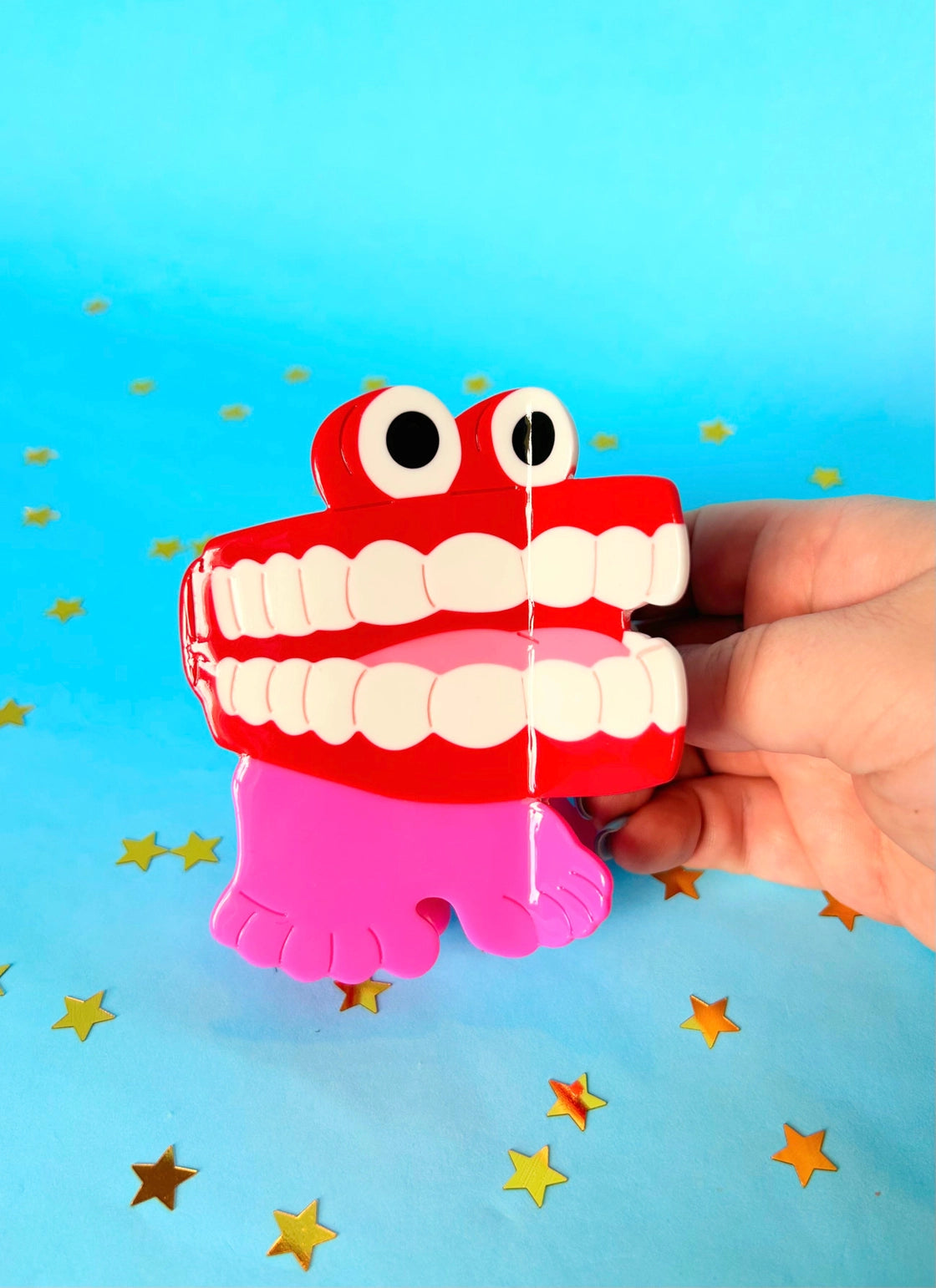 Chattering Teeth Hair Claw Clip - Fun Novelty Hair Accessory for Parties, Halloween Costumes & Gag Gifts
