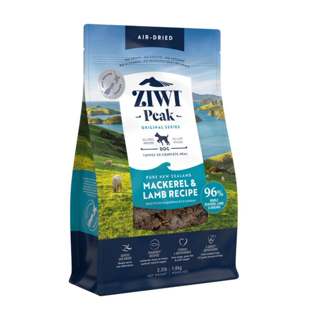 ZIWI Peak Air Dried Dog Food - 1kg Grain-Free Protein Rich Topper or Complete Meal - Venison, Lamb, Beef, Mackerel & Chicken Flavors - Perfect for Small & Large Dogs, Training Treats or Daily Nutrition