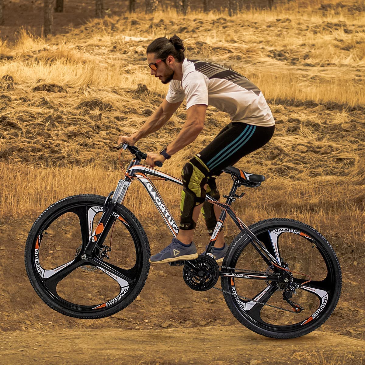 26 Inch Mountain Bike for Adults - Lightweight Aluminum Frame, 21-Speed Gears & Dual Disc Brakes with Lock-Out Suspension Fork - Men's & Women's All-Terrain Bicycle for Trail Riding, Commuting & Outdoor Adventures