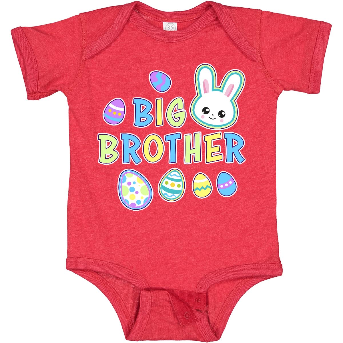 Inktastic Big Brother with Bunny Face and Easter Eggs Baby Bodysuit - Cute Easter Outfit for Newborns & Infants - Perfect for Easter Photos, Family Gatherings & Holiday Celebrations