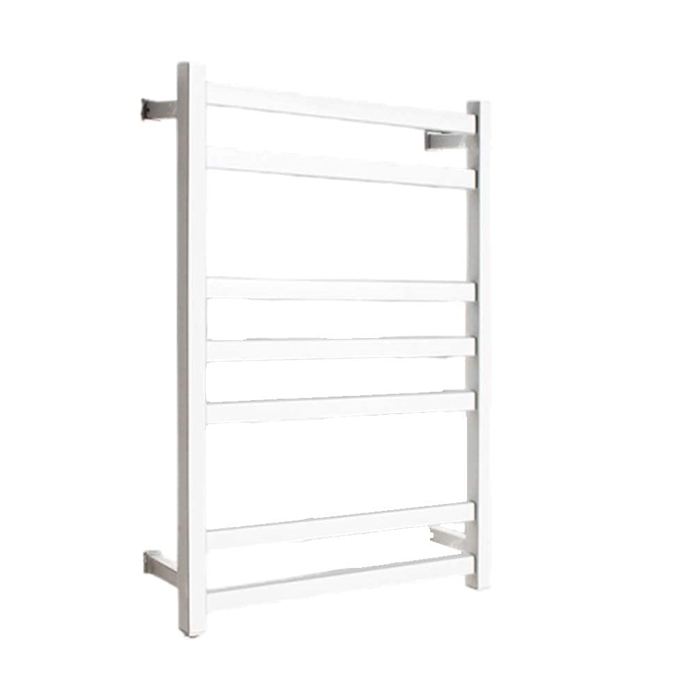 APUM Electric Heated Towel Rack - 7 Bar Wall Mounted Stainless Steel Bathroom Towel Warmer with Timer, 80W Fast Drying (White) | Perfect for Bathroom, Spa, Shower & Lavatory Warm Towel Storage