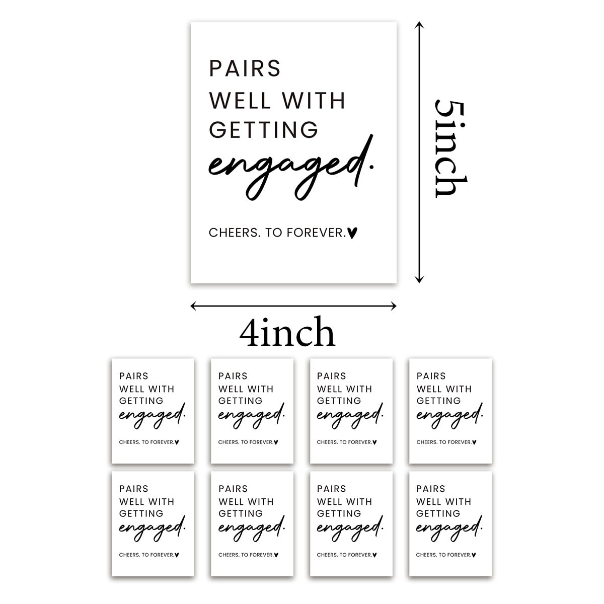 8 Pcs Engagement Wine Labels - Romantic Wedding Proposal & Couples Gifts - Perfect for Engagement Parties, Bridal Showers & Anniversary Celebrations - Wine Bottle Stickers for Engaged Couples - Great for DIY Wedding Decor & Romantic Surprises
