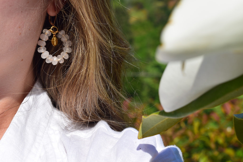 Elegant Bridal Rose Quartz Earrings – Handmade Tribal Jewelry for Weddings & Special Occasions | Perfect Gift for Bride, Bridesmaids & Wedding Guests