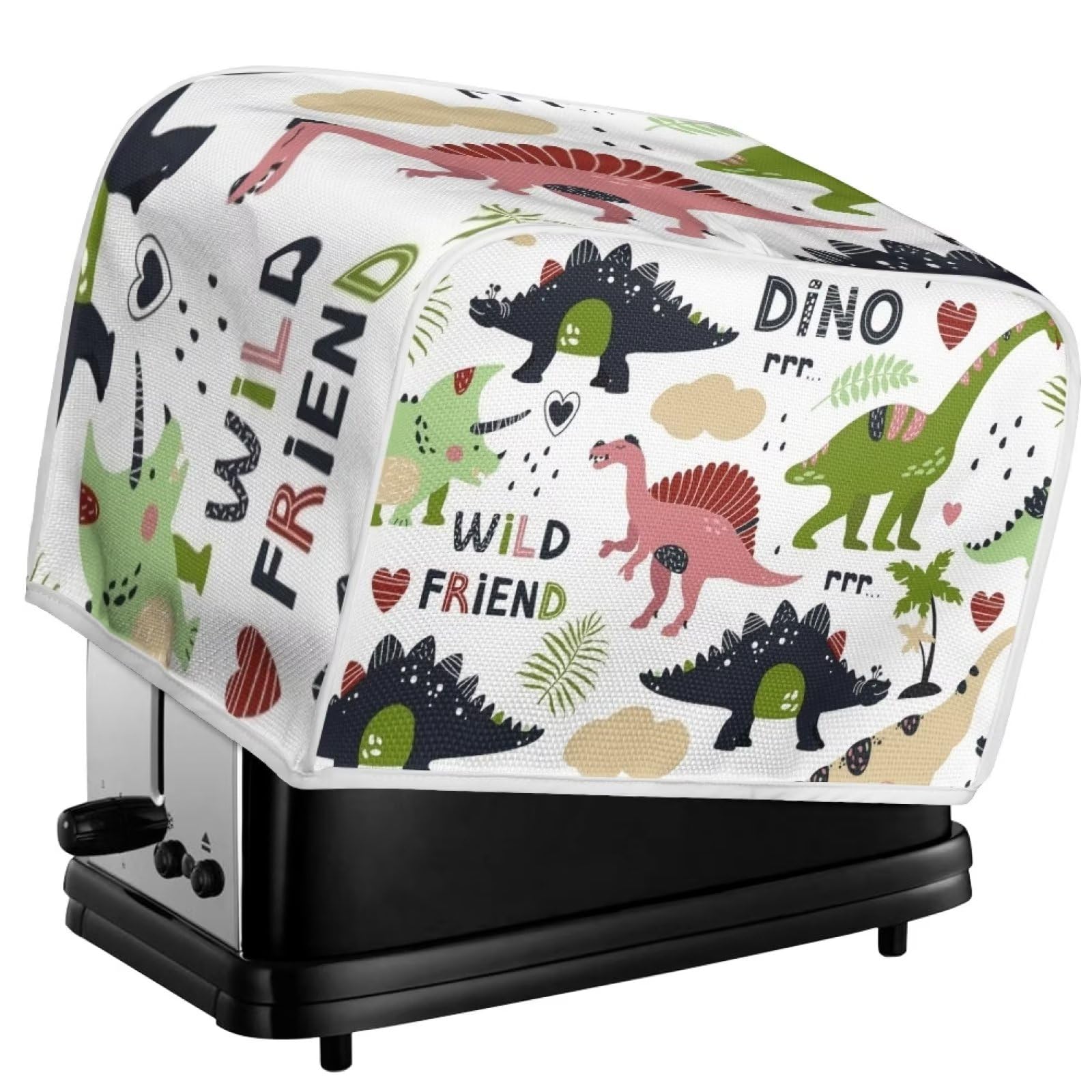Cute Cartoon Dinosaur Toaster Cover for 4-Slice Toaster - Kitchen Appliance Dustproof Protector, Decorative Bread Maker Cover - Perfect Gift for Women & Home Decor | Ideal for Kitchen, Dining Room & Housewarming Gifts