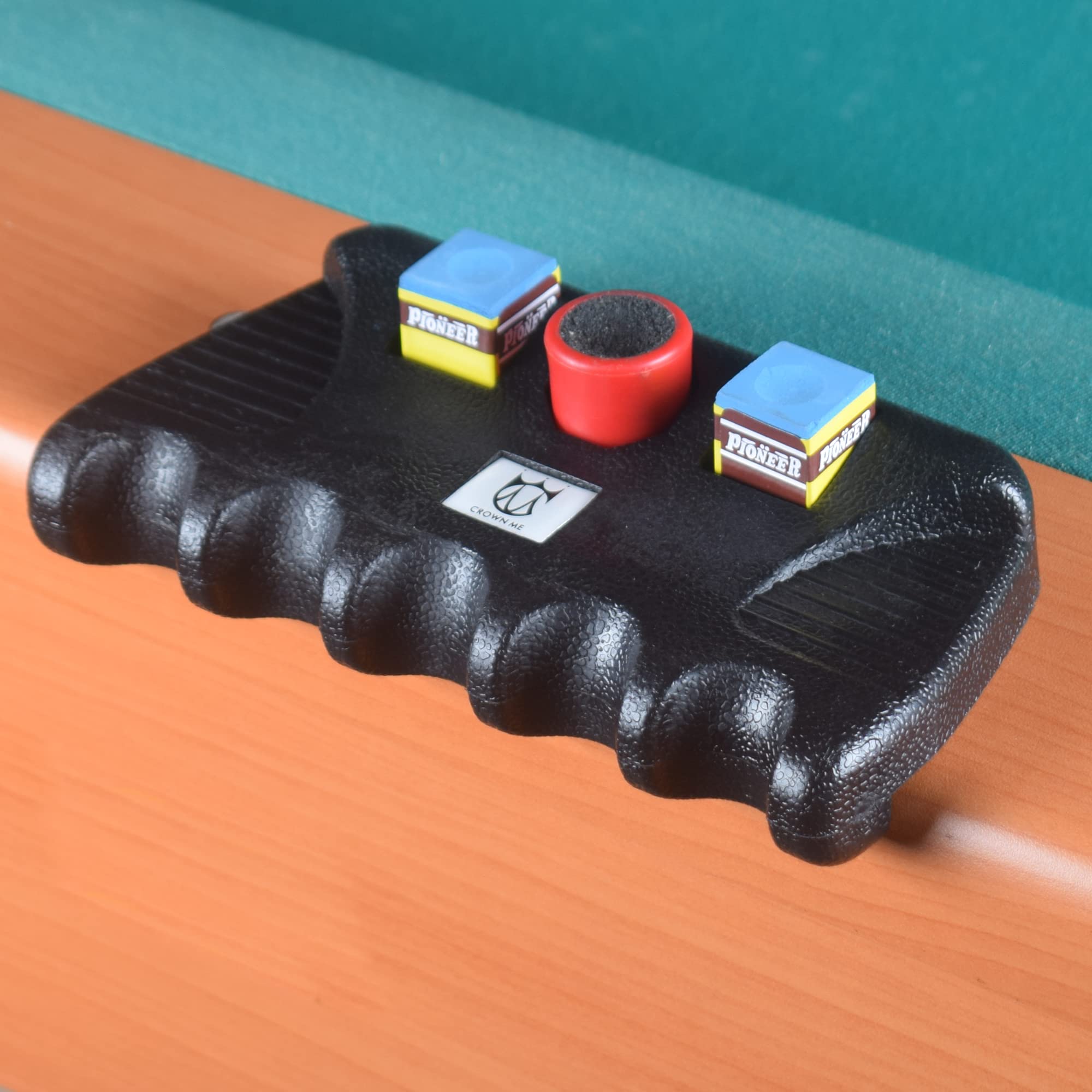 Portable Weighted Billiard Cue Rack - 5 Holes with Chalk Holder for Pool & Snooker