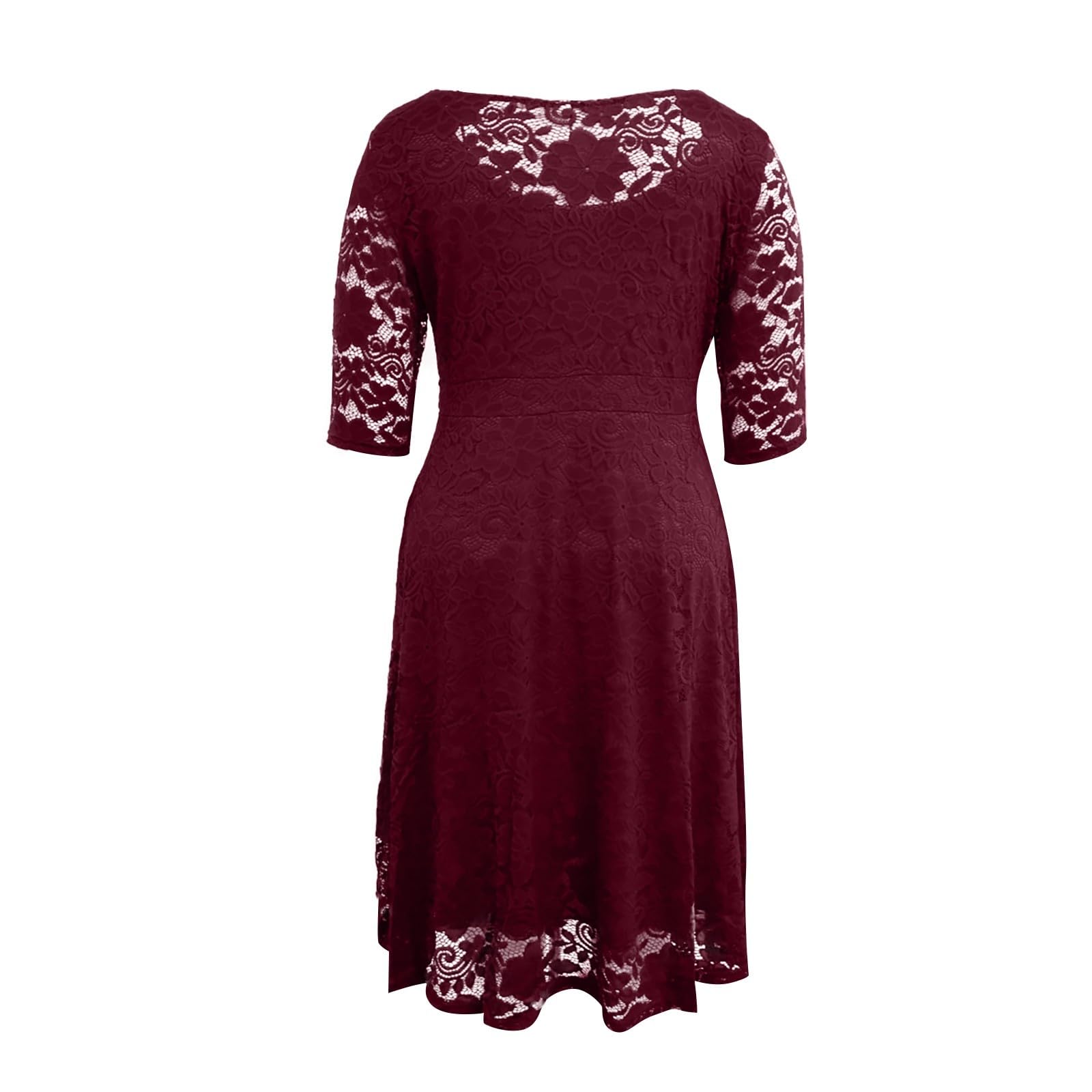 Elegant Plus Size Lace Chiffon Formal Dress for Women - Long Sleeve Midi Dress for Weddings, Parties & Special Occasions