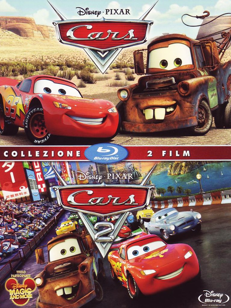 Cars and Cars 2 Blu-Ray Combo Pack with 2 Movies + Digital Copies - Perfect for Family Movie Nights and Disney Pixar Fans