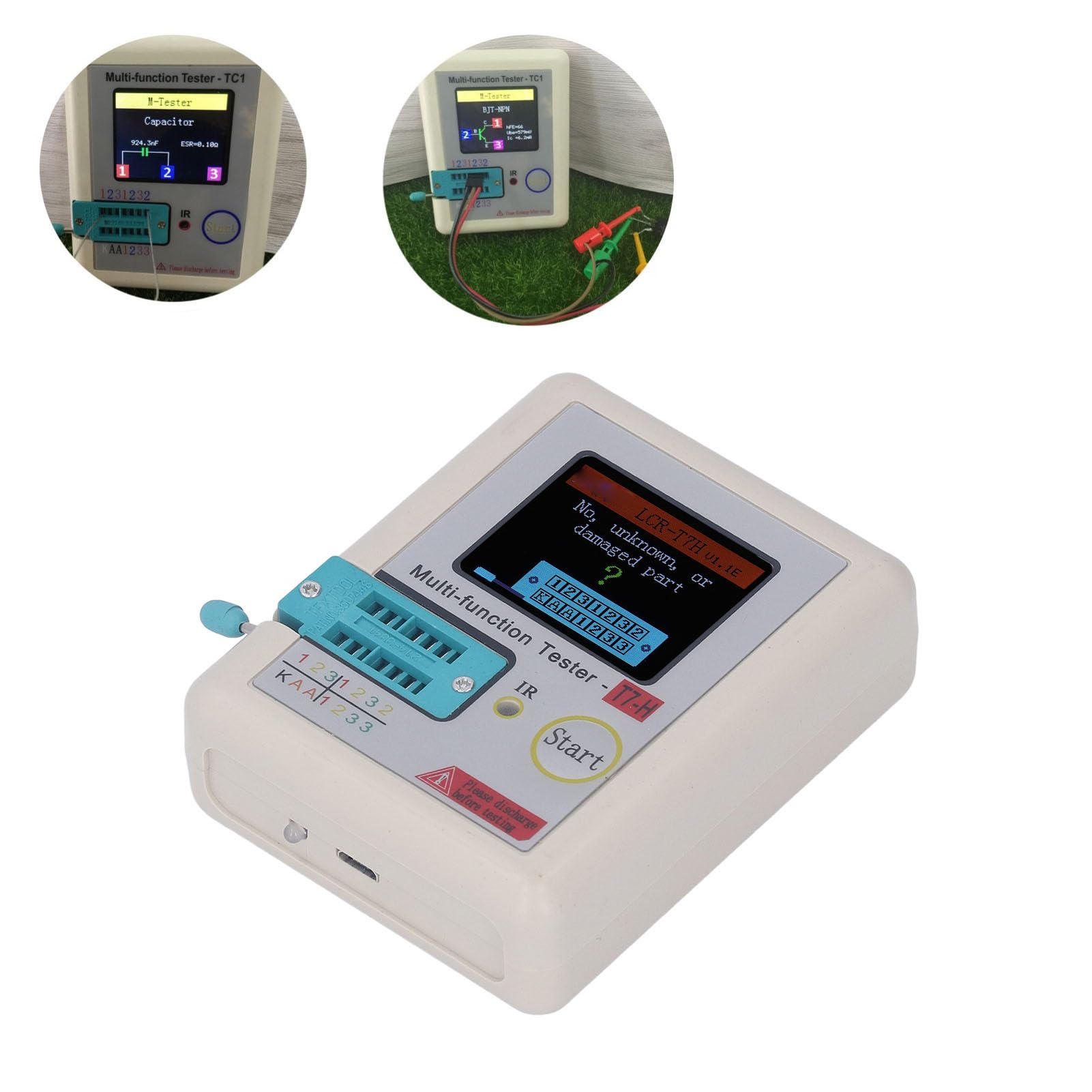 Digital Transistor Tester with LCD Display - Automatic NPN/PNP Transistor Meter for Electronics Repair, DIY Projects & Component Testing