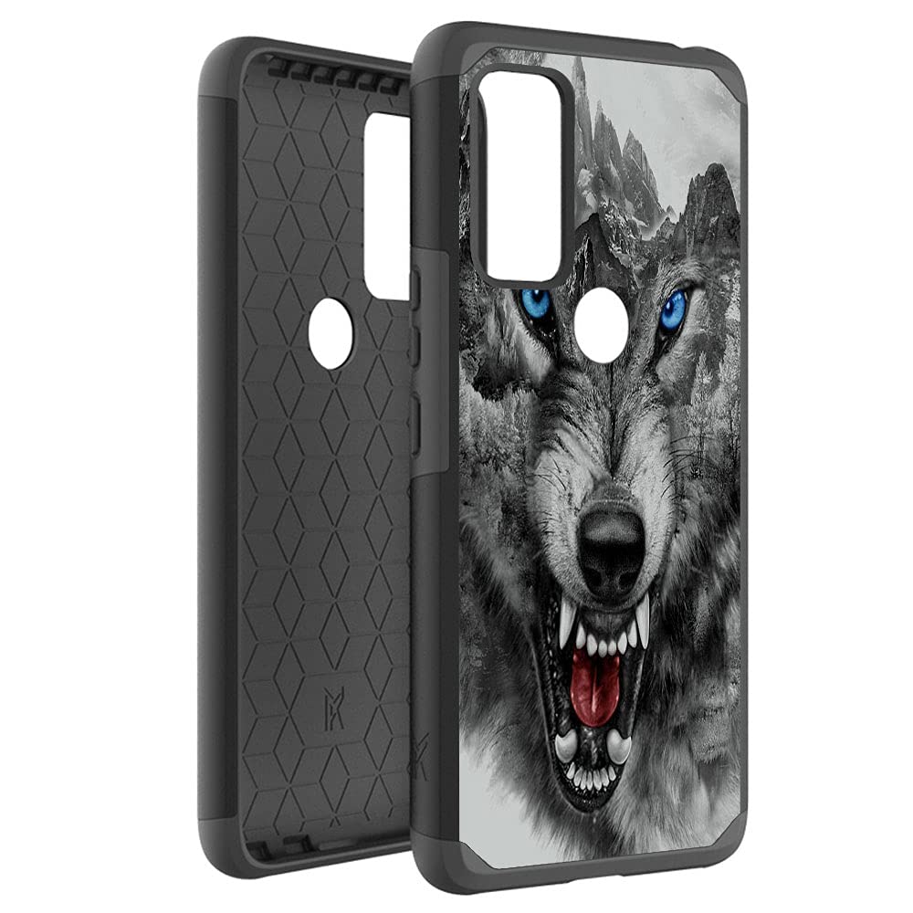 Shockproof Angry Wolf Phone Case for AT&T Radiant Max 5G / Cricket Dream 5G - Durable Dual Layer Hybrid Hard Cover with Stylish Design | Perfect for Outdoor Adventures, Work & Daily Protection