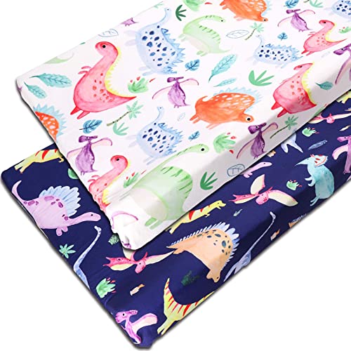 Dinosaur Changing Pad Cover for Boys - 2 Pack Soft & Breathable 32
