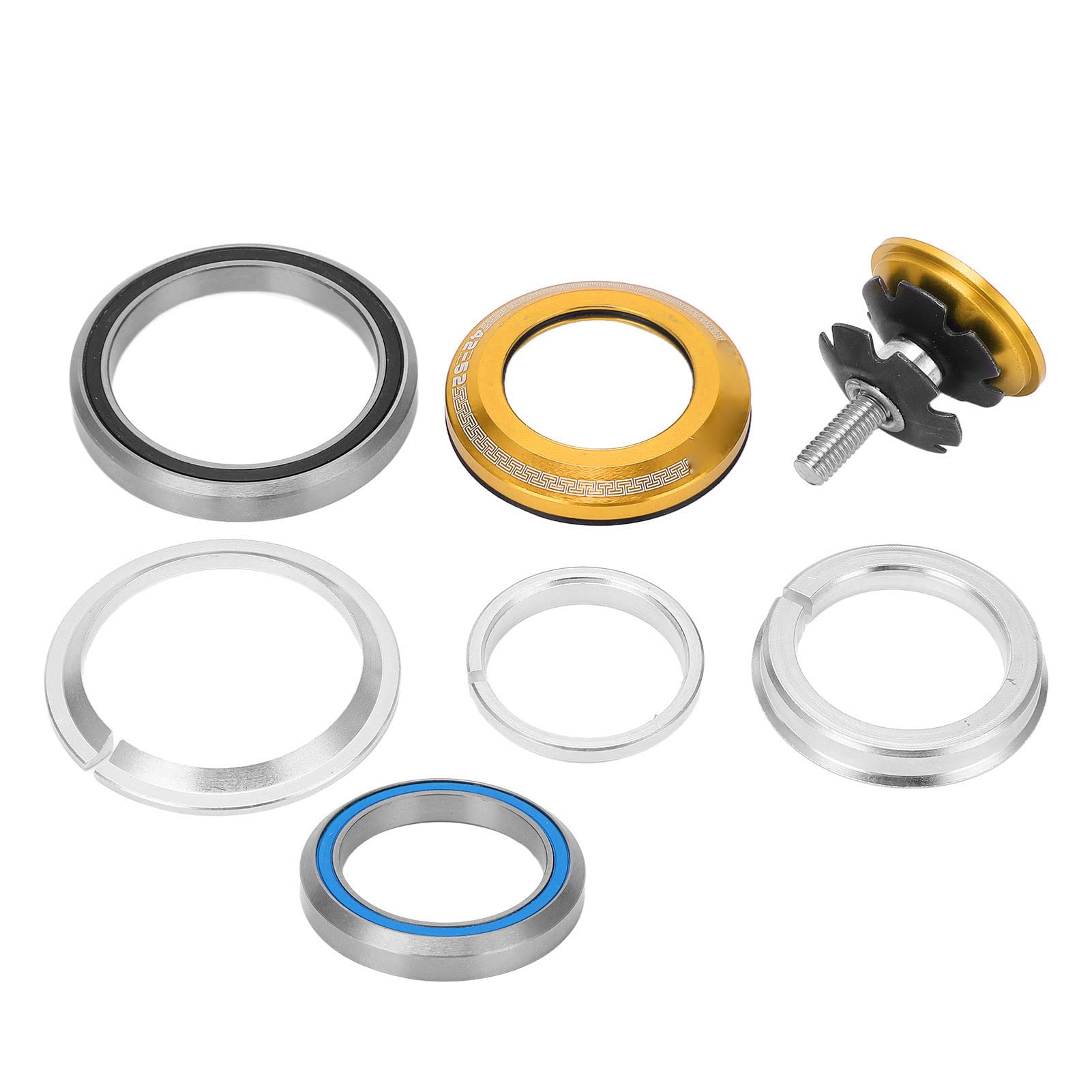 Premium Waterproof Bicycle Headset - Double Bearing Gliding Design, Dustproof Bike Bearing Cup Set for Road & Mountain Bikes (Gold) | Ideal for Cycling Enthusiasts & Commuters