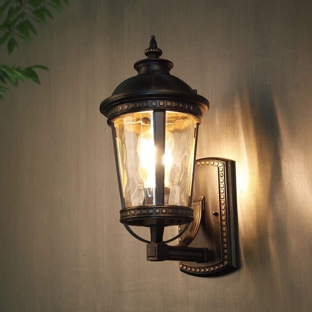XBSLJ Waterproof Aluminum Outdoor Wall Sconce - Classic European Style Exterior Lantern Light for Garage, Villa Entrance & Patio - Durable Metal Wall Hanging Fixture for Home & Garden Lighting