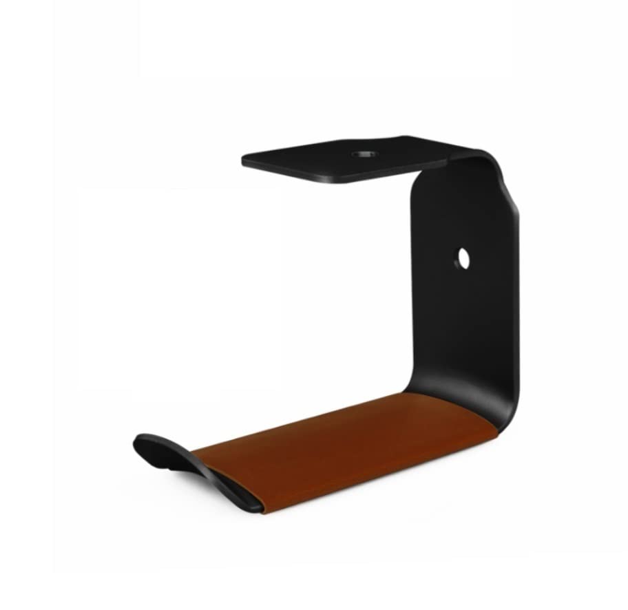 ROSPRO Black Headphone Stand - Wall Mount & Desk Display Holder for Headphones, Earphones, Headsets - Under Desk Hook Rack Accessories - Perfect for Home Office, Gaming Setup, and Studio Organization