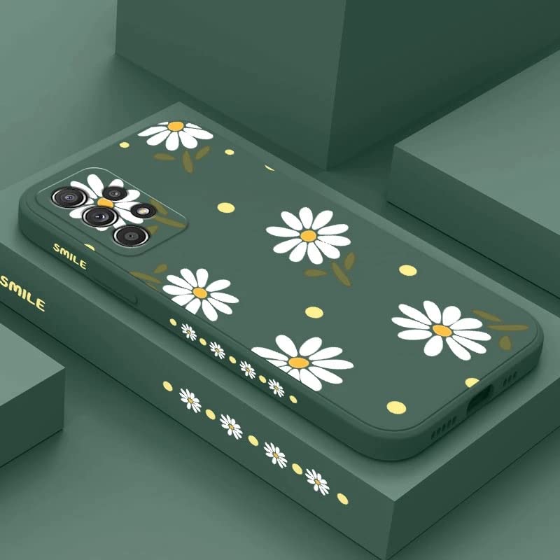 **Cute Daisy Pattern Galaxy S21+ Plus Case – Slim Shockproof TPU Bumper with Full Camera Lens Protection – Liquid Silicone Protective Cover for Samsung Galaxy S21+ Plus 5G (6.7 Inch, Green) – Perfect for Everyday Use, Travel & Outdoor Activities**