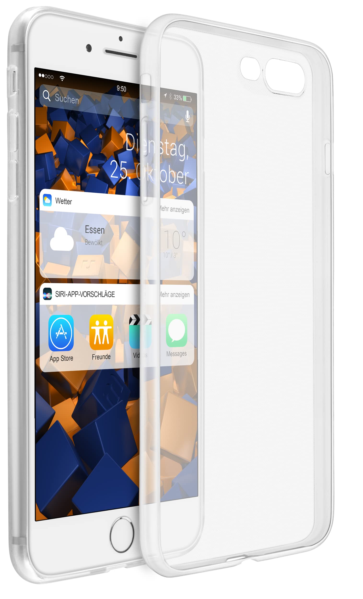 mumbi iPhone 7/8防摔手机壳 双握把设计 黑色 适用于日常通勤和户外活动