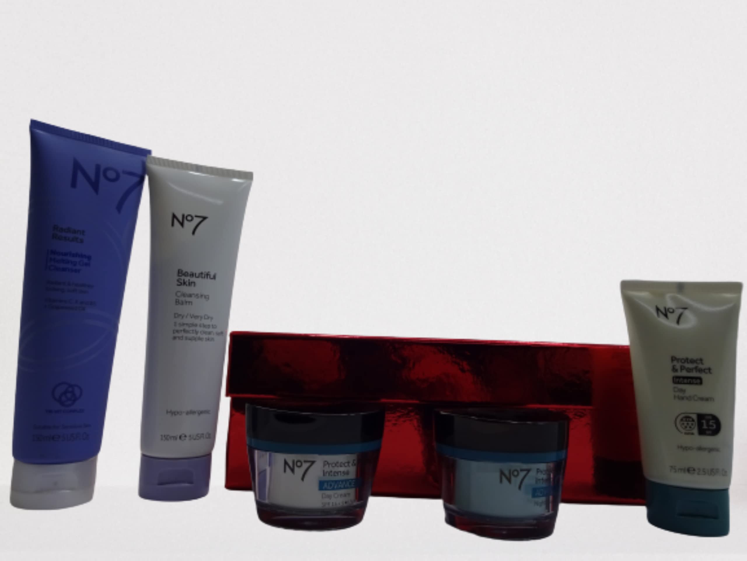 Glory Cosmetics No7 Protect & Perfect Intense Skincare Gift Set - Anti-Aging Cream, Serum & Eye Cream - Luxury Beauty Hamper for Women - Perfect for Birthday, Anniversary & Mother's Day Gifts