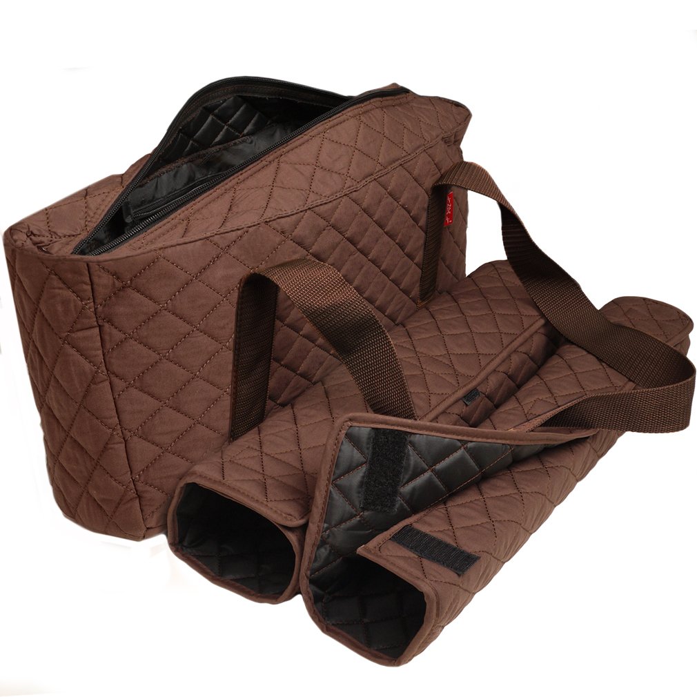 Premium Empty Mahjong Bag - Brown Quilted Soft Storage Pouch for Tiles | Portable & Lightweight | Perfect for Travel, Game Nights & Home Organization by Linda Li