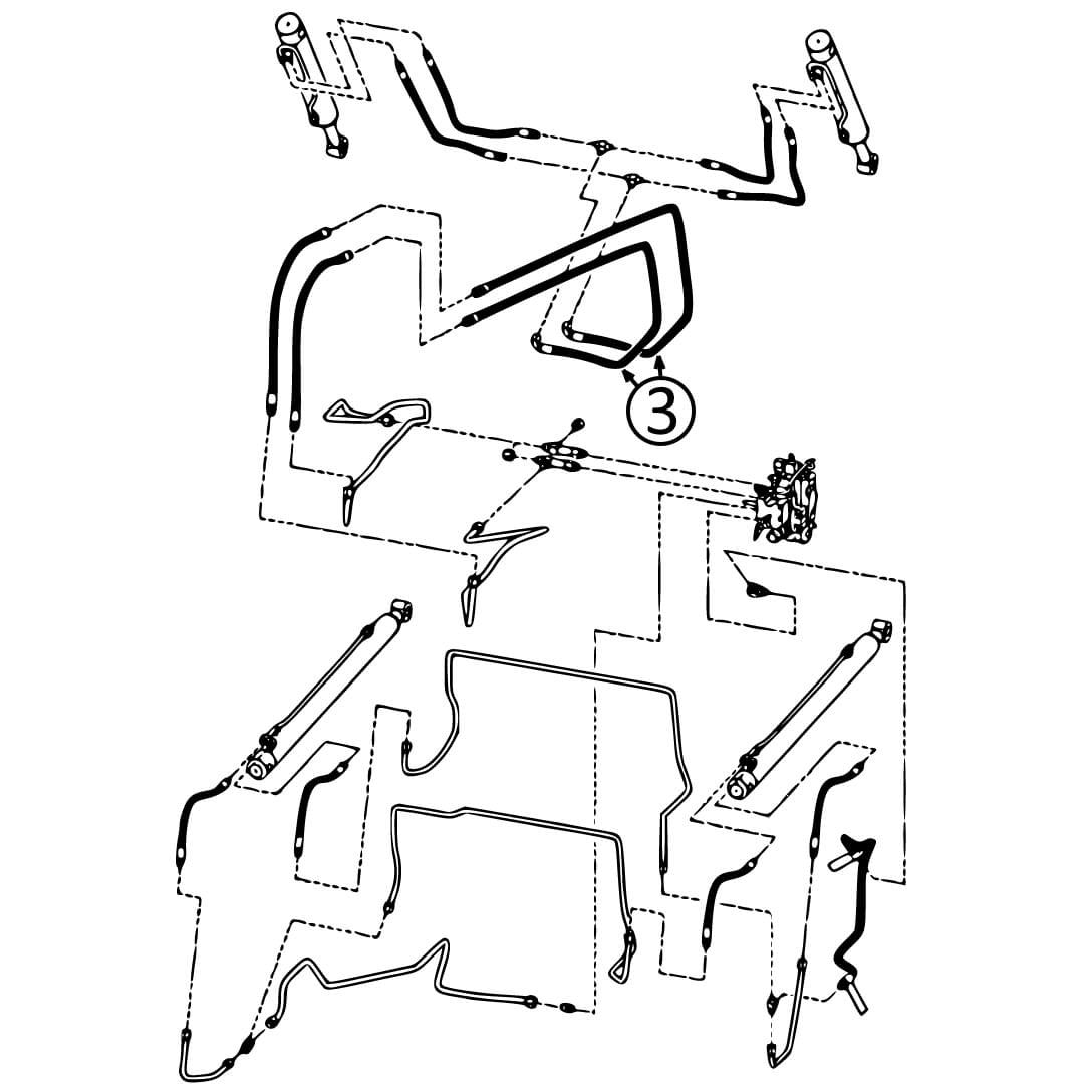 Bobcat T250 Hydraulic Hose for Arm to Loader Bucket Tilt Cylinders - Heavy-Duty Replacement Part #3 for Construction & Landscaping Equipment